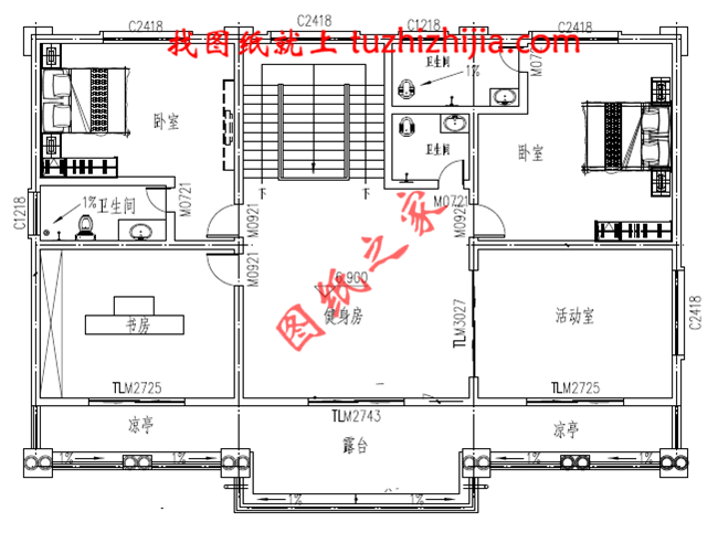 三层农村自建房别墅设计图纸,大厅中空,外观高端大气