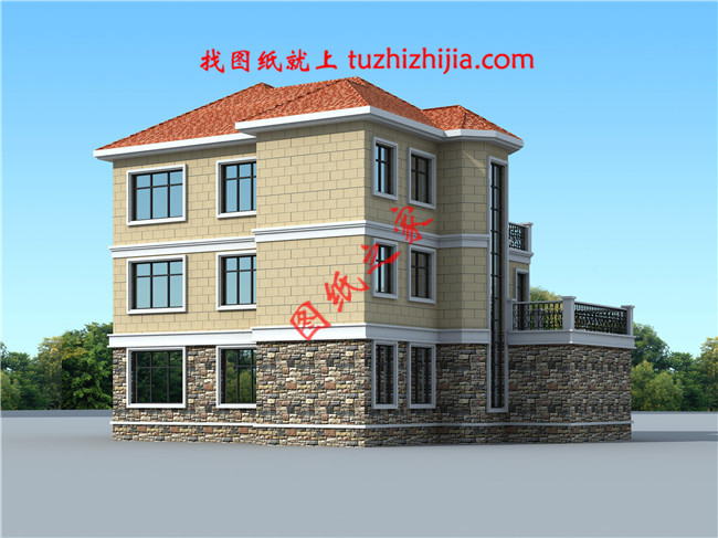 带车库三层自建别墅设计图纸,客厅中空,外观洋气时尚,这款户型非常受欢迎