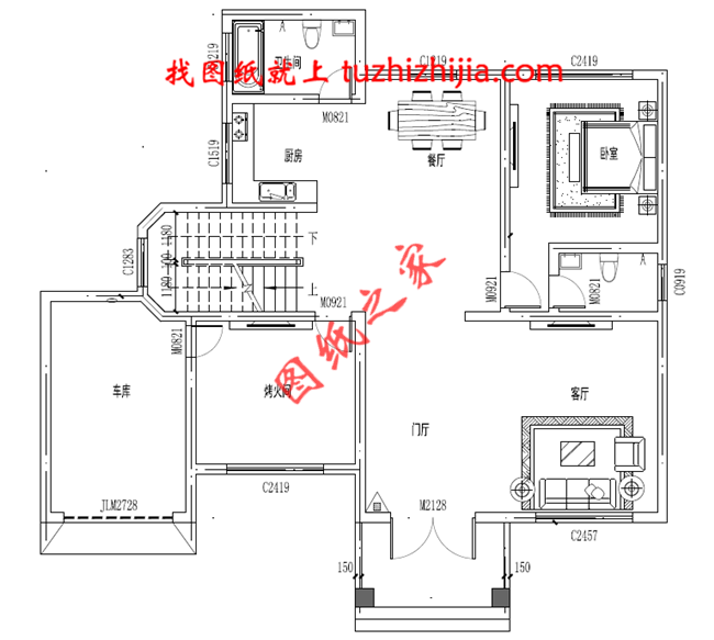 带车库三层自建别墅设计图纸,客厅中空,外观洋气时尚,这款户型非常受欢迎