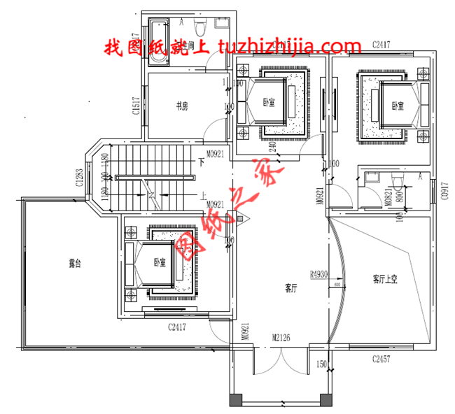 带车库三层自建别墅设计图纸,客厅中空,外观洋气时尚,这款户型非常受欢迎
