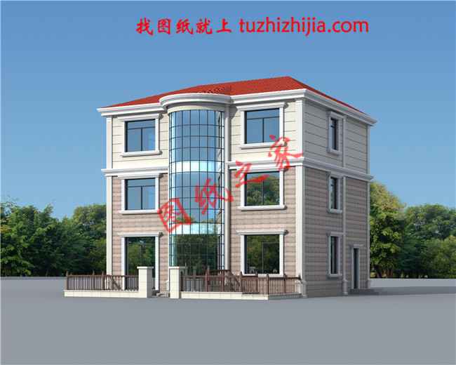 简约时尚大方二层农村别墅设计图纸，占地120平米，大小适中