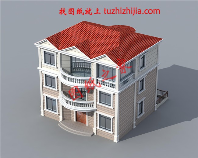 简约时尚大方二层农村别墅设计图纸，占地120平米，大小适中