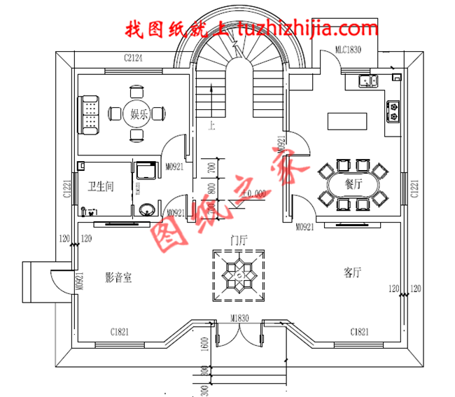 简约时尚大方二层农村别墅设计图纸，占地120平米，大小适中