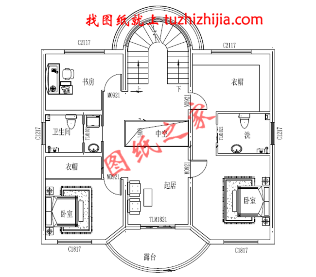 简约时尚大方二层农村别墅设计图纸，占地120平米，大小适中