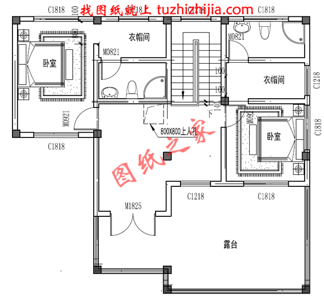 三层带车库楼中楼建房别墅图纸，占地130平米左右，户型室内布局合理