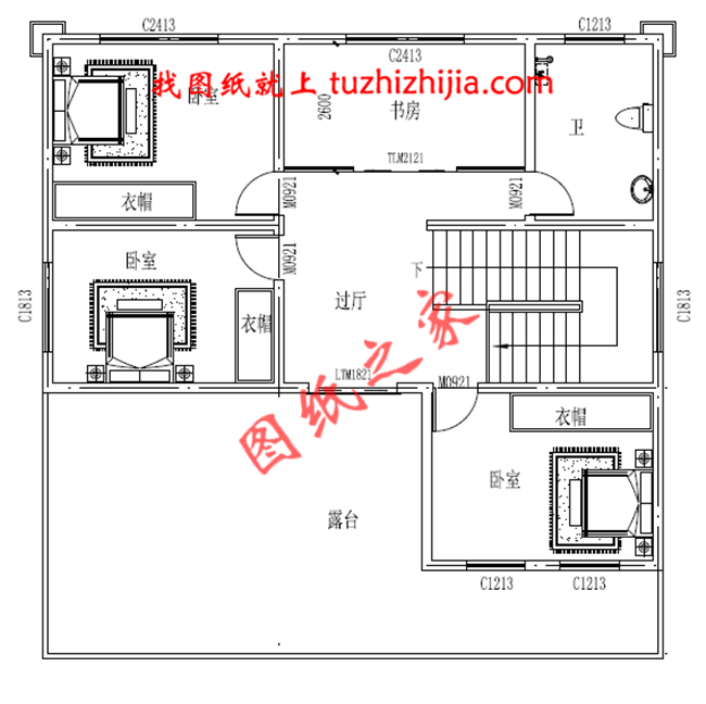 简欧式三层小别墅设计图,带地下室,客厅中空,占地150平米