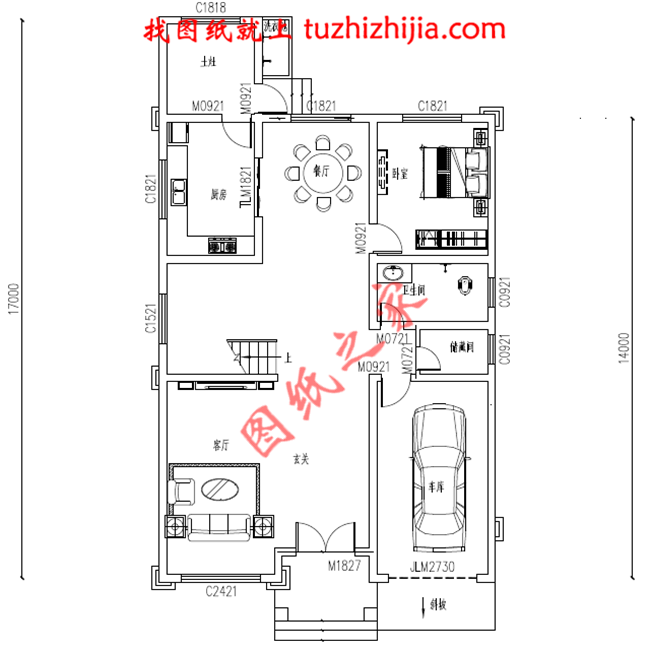 最新设计的三层农村别墅图纸，带车库，带露台，占地150平米左右
