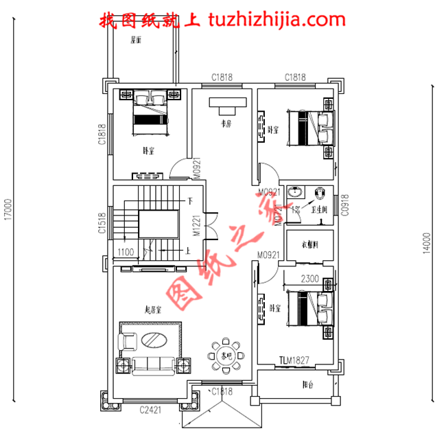 最新设计的三层农村别墅图纸，带车库，带露台，占地150平米左右