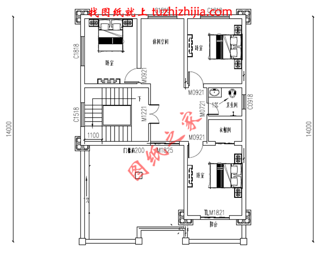 最新设计的三层农村别墅图纸，带车库，带露台，占地150平米左右