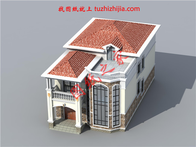 农村二层小别墅自建房屋设计图，客厅中空，占地150平米