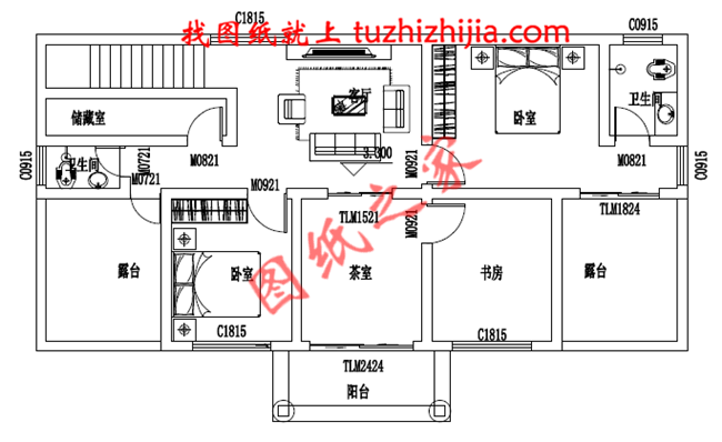 经典二层农村自建房屋别墅设计图纸,占地110平米左右