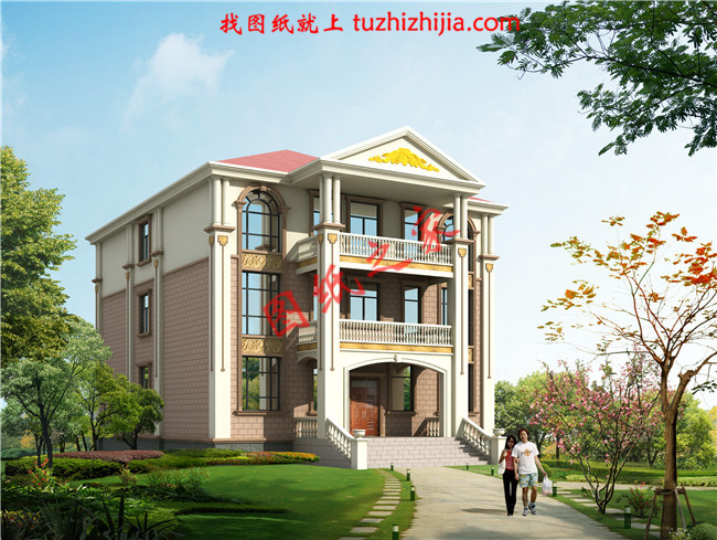三层农村小别墅设计图,占地200平米,阳光大气