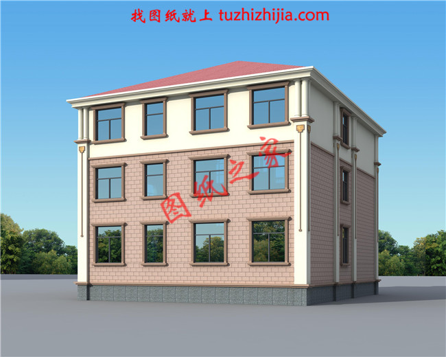 三层农村小别墅设计图,占地200平米,阳光大气