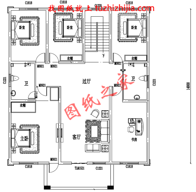 三层农村小别墅设计图,占地200平米,阳光大气