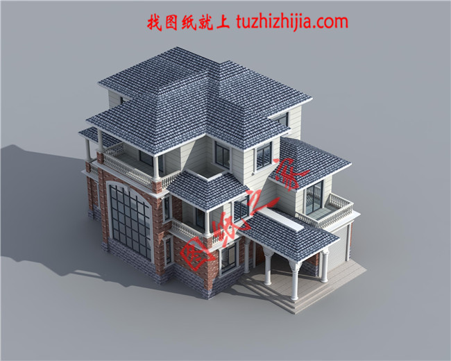 带车库三层农村小别墅设计图,最新的设计,款式新颖