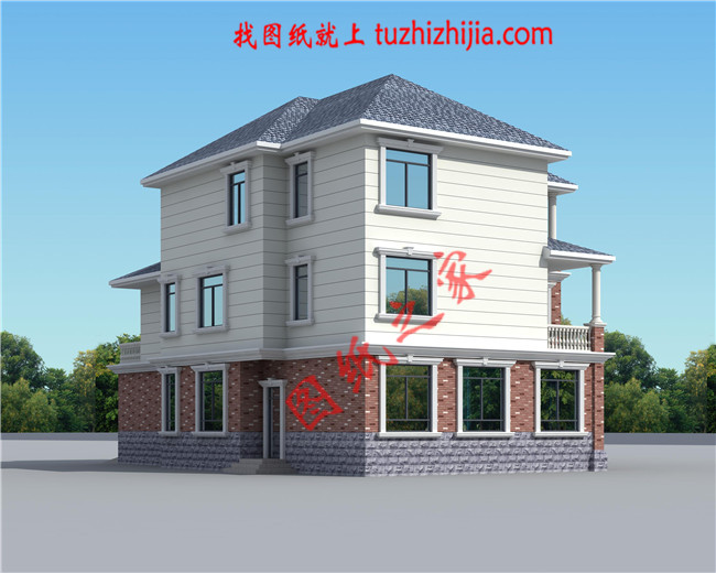 带车库三层农村小别墅设计图,最新的设计,款式新颖