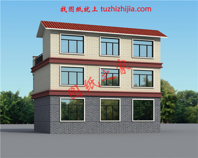 新农村三层自建房屋设计图,占地120平米,工艺简单