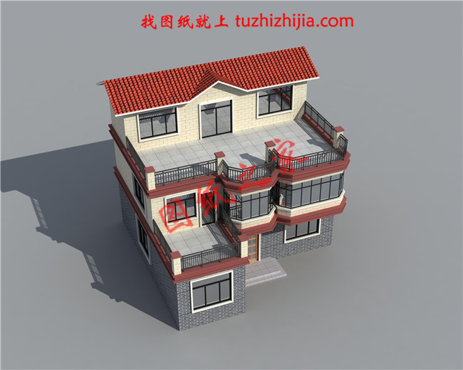新农村三层自建房屋设计图,占地120平米,工艺简单