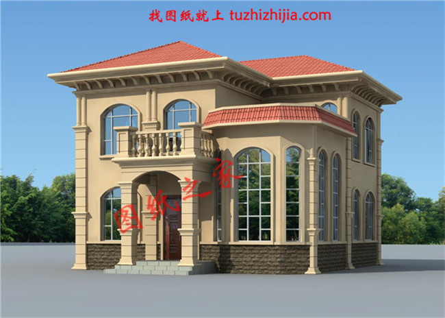 经济实用型二层农村小别墅设计图，造价25万内，外观看起来时尚