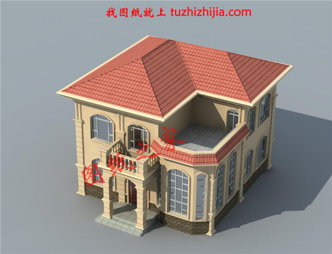 经济实用型二层农村小别墅设计图，造价25万内，外观看起来时尚