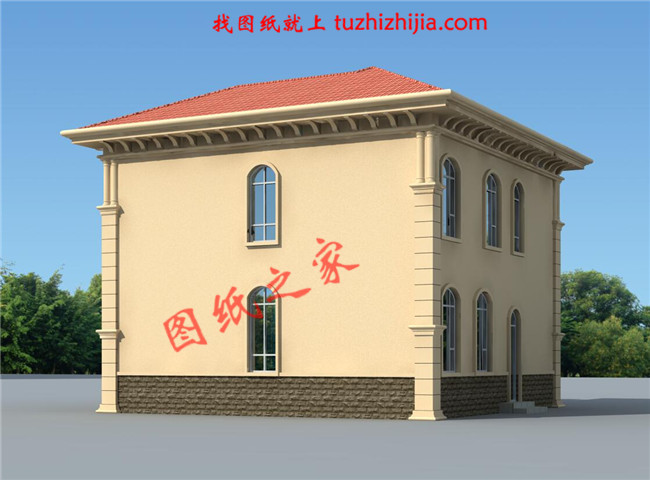 经济实用型二层农村小别墅设计图，造价25万内，外观看起来时尚