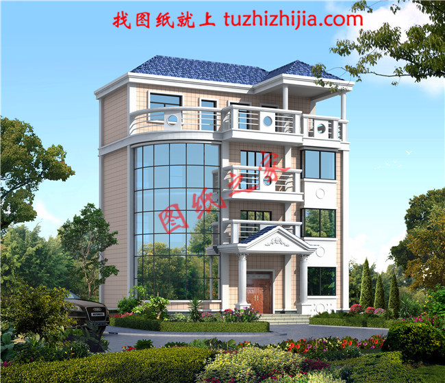 小平米四层自建房屋设计图纸,户型简单实用,占地80平方米