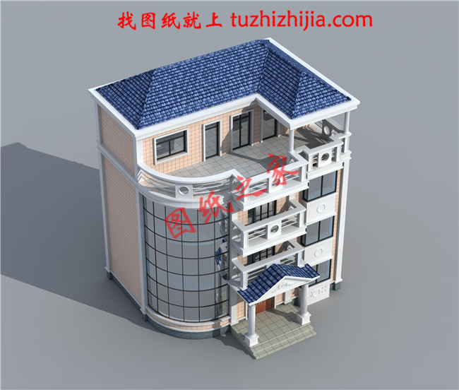 小平米四层自建房屋设计图纸,户型简单实用,占地80平方米