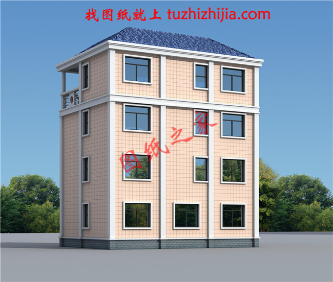 小平米四层自建房屋设计图纸,户型简单实用,占地80平方米
