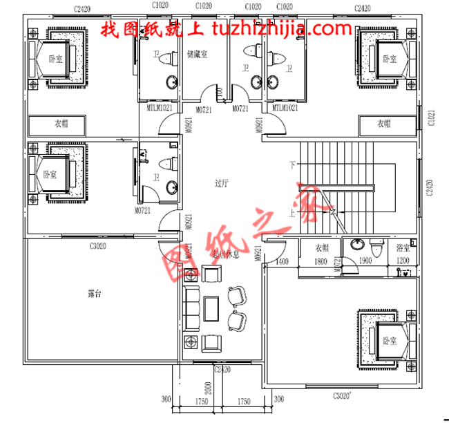 3层新农村房屋设计图纸及效果图，宽敞明亮，色彩搭配柔和，平米数较大