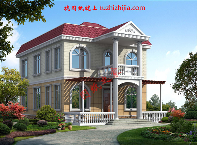 120平米简单实用型农村小别墅设计图,二层屋顶为全露台,小开间,长进深