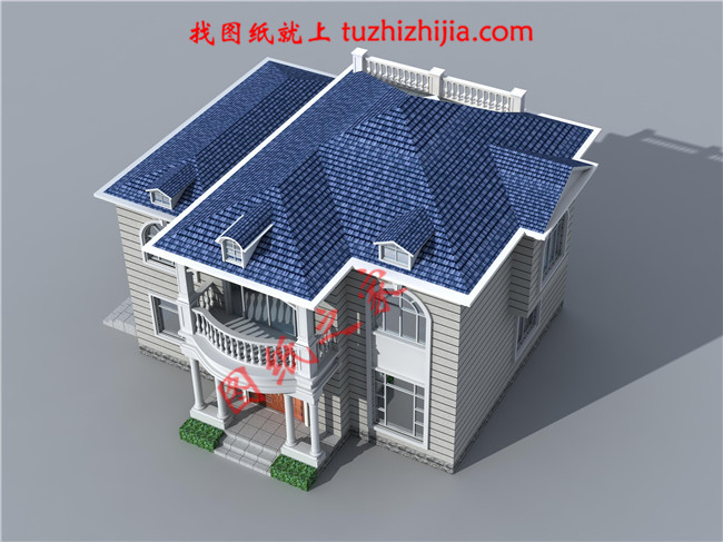 时尚创意型二层小别墅设计图，占地面积110平方米，外观清新典雅