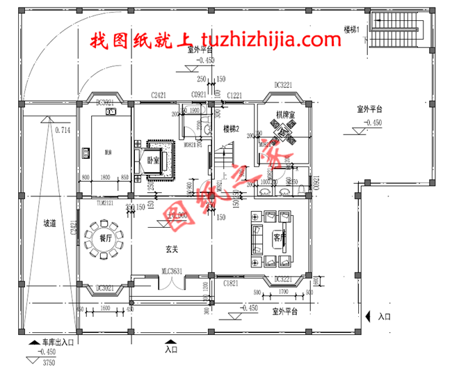 带车库二层别墅外观效果图,别墅图片大全,带地下平台,精致布局完美错落