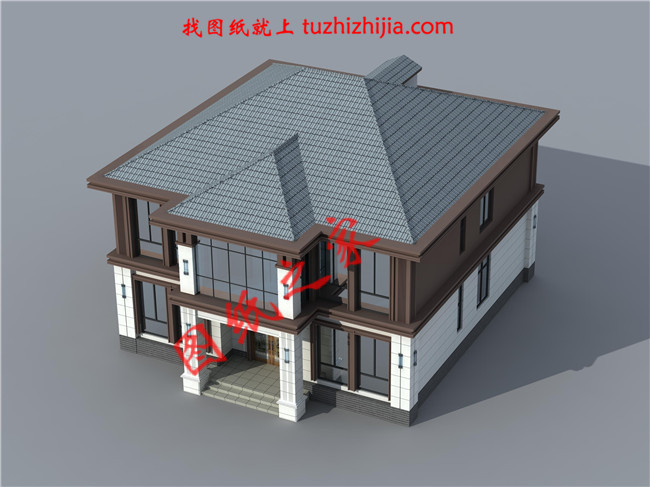 简单大方二层小别墅设计图,占地180平米,造型美观,构造整齐有序
