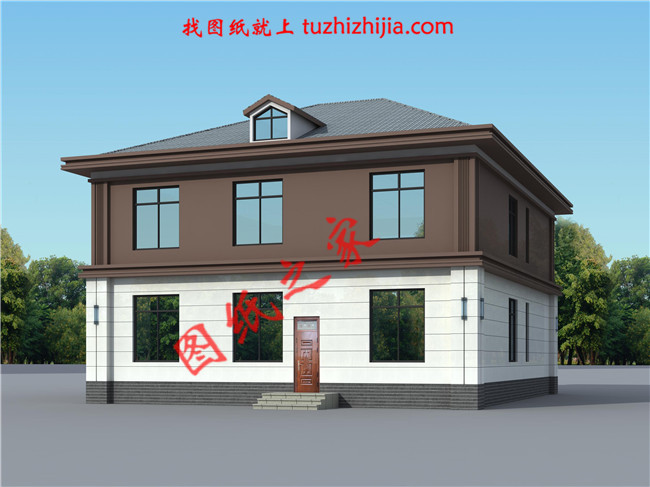 简单大方二层小别墅设计图,占地180平米,造型美观,构造整齐有序