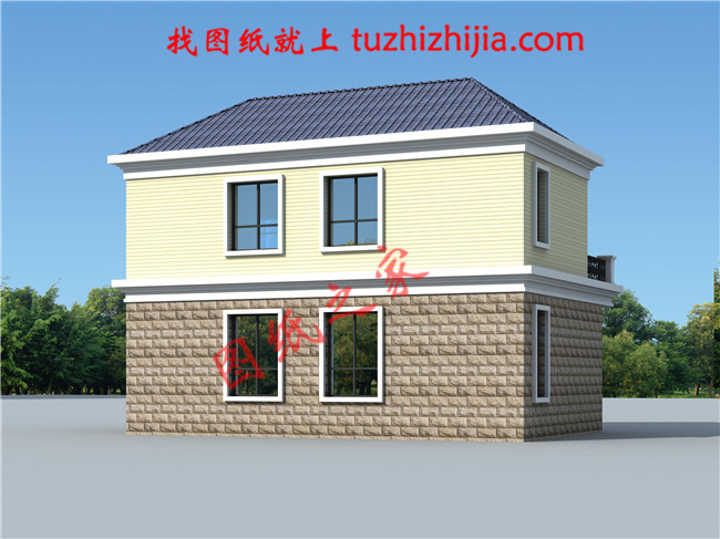 经济实用新农村二层房屋设计图纸,占地80平米,造价15万左右