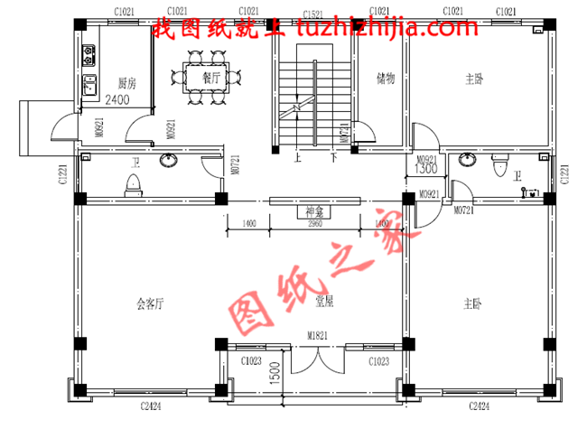 三层新农村别墅设计图片及全套图纸，外形对称，带露台，这个户型宅基地大小适中
