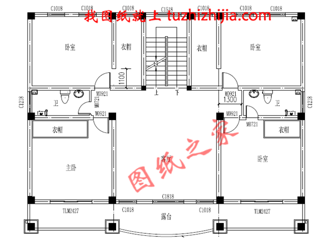 三层新农村别墅设计图片及全套图纸，外形对称，带露台，这个户型宅基地大小适中