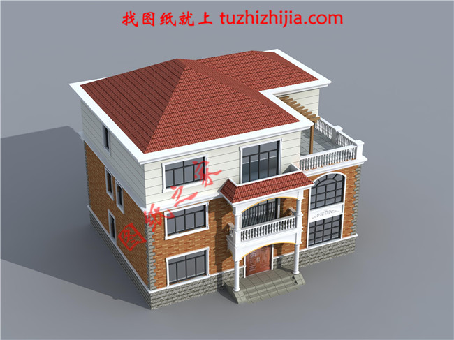 三层新农村房屋设计图,占地150平米,带露台,多卧室户型