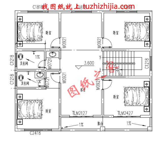 简单质朴三层新农村小别墅设计图纸,别墅图片,户型简单合理实用,占地120平米