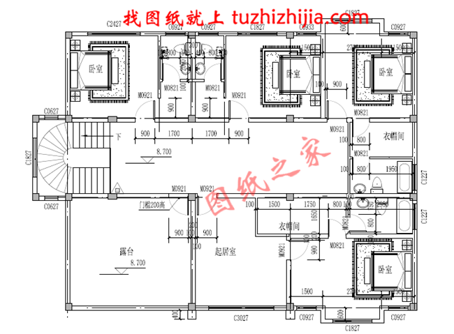 高端三层别墅设计图纸,客厅中空,带地下室,设置多个套间