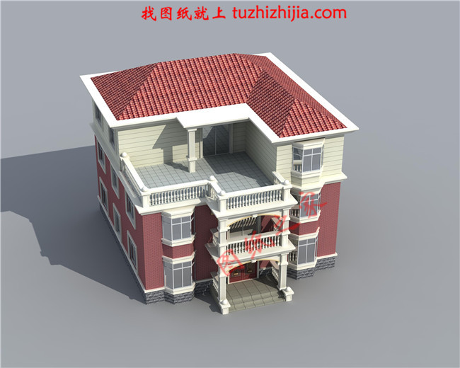 舒适大方三层房屋设计图纸及图片,占地150平米,布局合理,卧室多