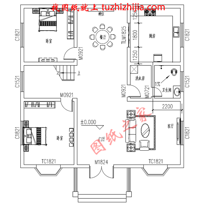 舒适大方三层房屋设计图纸及图片,占地150平米,布局合理,卧室多