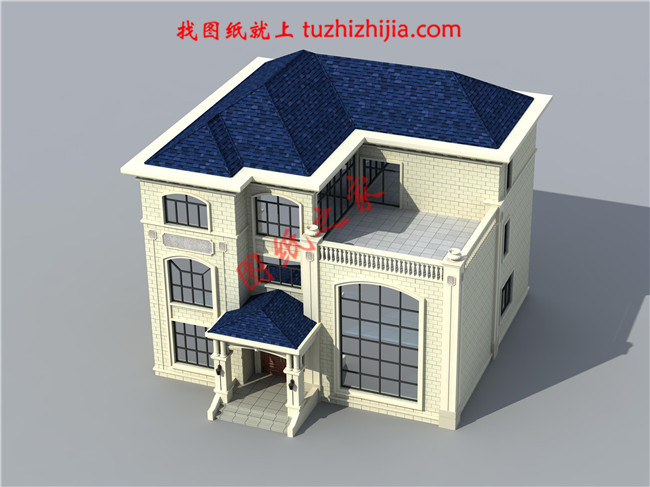 复式三层别墅设计图片及全套图纸,客厅中空,外观为欧式建筑的风格,高端大气