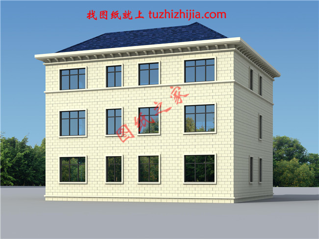 复式三层别墅设计图片及全套图纸,客厅中空,外观为欧式建筑的风格,高端大气