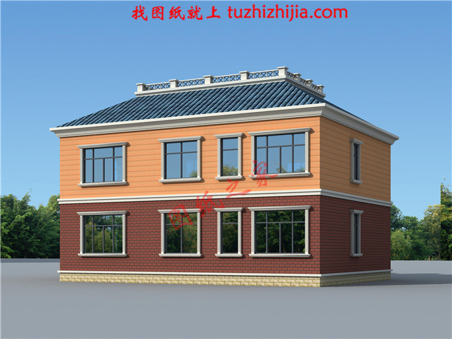 适合农村建造的二层房屋设计图纸及效果图，带闷顶层，占地150平米左右