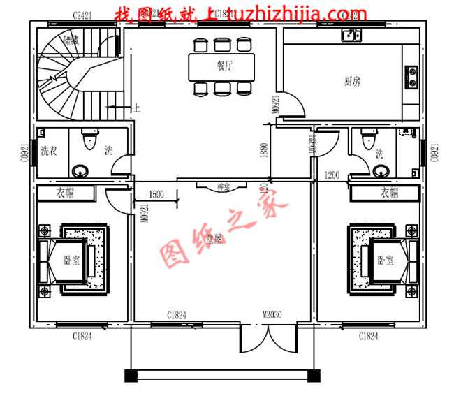 适合农村建造的二层房屋设计图纸及效果图，带闷顶层，占地150平米左右