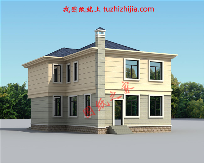 带车库简约二层小别墅房屋设计图纸,占地120平米,造价20万左右