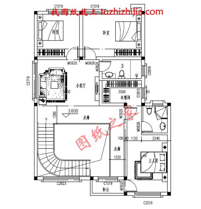 带车库简约二层小别墅房屋设计图纸,占地120平米,造价20万左右