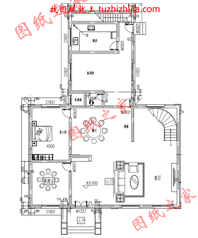 层自建房设计图纸设计图片,复式农村别墅,客厅中空,厨房独立干净卫生,带阳光房
