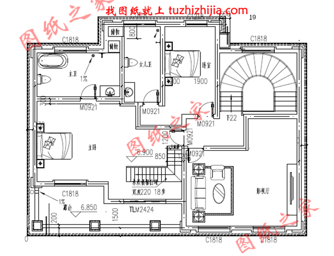 层自建房设计图纸设计图片,复式农村别墅,客厅中空,厨房独立干净卫生,带阳光房